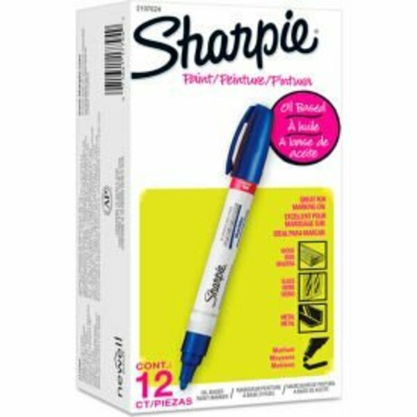Sanford Sharpie Paint Marker, Oil Based, Medium, Blue Ink 2107624